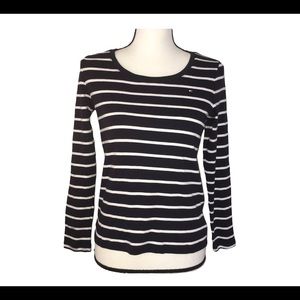 Tommy Hilfiger blouse / top/ shirt  size SP navy and white striped preowned